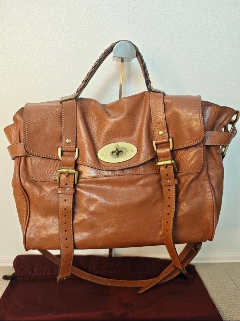 Mulberry Tan Leather Satchel with Brass Hardware - Picture 1 of 16